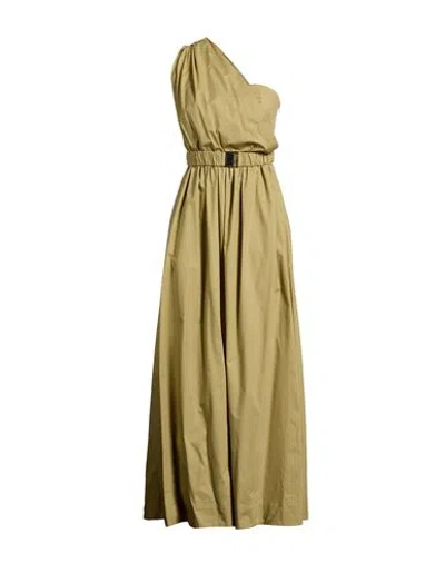 Kaos Jeans Woman Maxi Dress Khaki Size 8 Cotton In Green