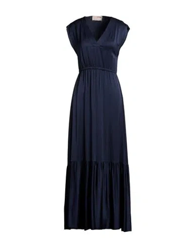 Kaos Jeans Woman Maxi Dress Navy Size 12 Viscose In Blue