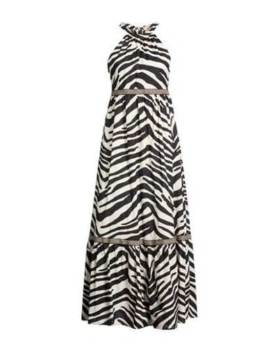 Kaos Jeans Woman Maxi Dress Off White Size 10 Cotton In Black