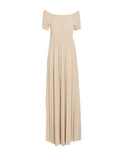 Kaos Jeans Woman Maxi Dress Platinum Size 10 Cotton, Polyester, Metallic Polyester, Polyamide, Elast In Multi