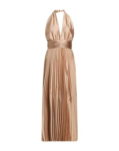 Kaos Jeans Woman Maxi Dress Sand Size 6 Polyester In Brown