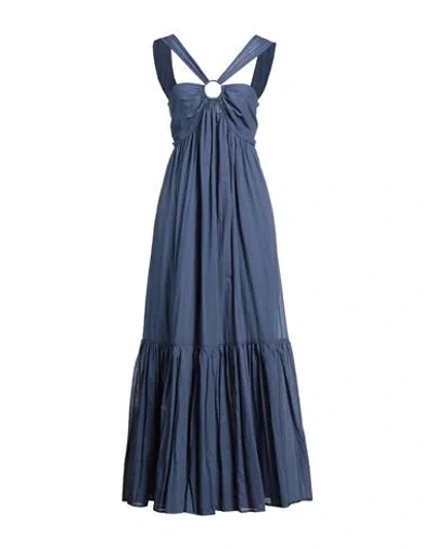 Kaos Jeans Woman Maxi Dress Slate Blue Size 4 Cotton