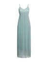Kaos Jeans Woman Maxi Dress Turquoise Size 8 Polyester, Metallic Fiber In Blue