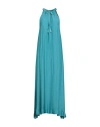 Kaos Jeans Woman Maxi Dress Turquoise Size 8 Viscose, Silk