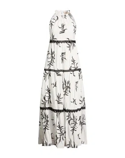 Kaos Jeans Woman Maxi Dress White Size 10 Cotton, Polyester