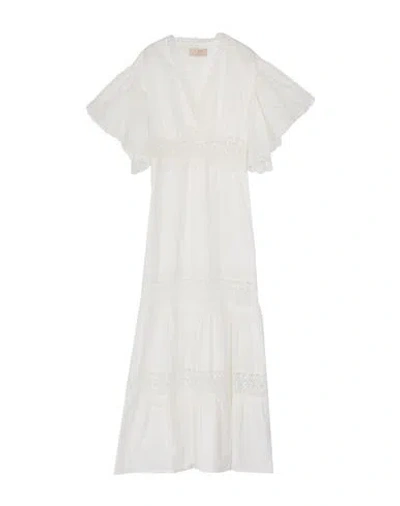Kaos Jeans Woman Maxi Dress White Size 6 Cotton