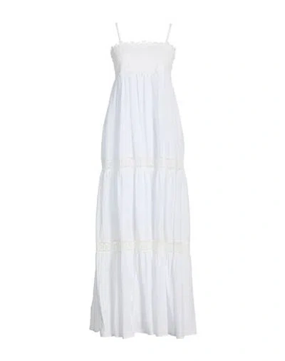 Kaos Jeans Woman Maxi Dress White Size 8 Cotton