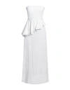 Kaos Jeans Woman Maxi Dress White Size 8 Viscose, Linen In White