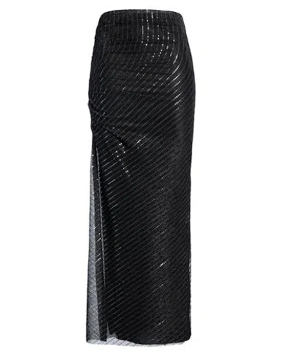 Kaos Jeans Woman Maxi Skirt Black Size 6 Polyester, Metal