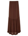 Kaos Jeans Woman Maxi Skirt Chocolate Brown Size 12 Viscose, Silk In Brown