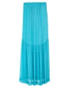 Kaos Jeans Woman Maxi Skirt Turquoise Size 8 Viscose, Silk In Blue