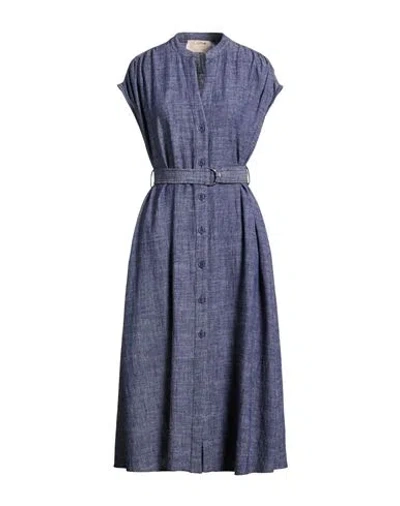 Kaos Jeans Woman Midi Dress Blue Size 10 Polyester, Viscose, Linen