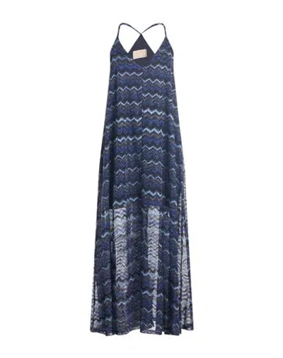 Kaos Jeans Woman Midi Dress Midnight Blue Size 8 Polyamide, Metallic Polyester, Polyester, Viscose
