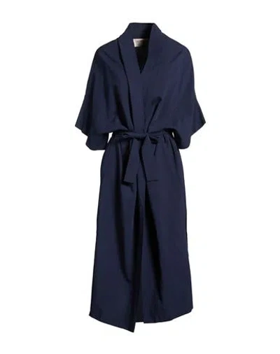 Kaos Jeans Woman Midi Dress Navy Size M Viscose, Linen In Blue