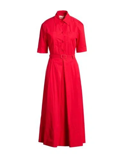 Kaos Jeans Woman Midi Dress Red Size 8 Cotton