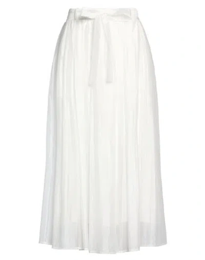 Kaos Jeans Woman Midi Skirt White Size 6 Lyocell, Polyester