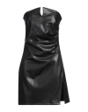 Kaos Jeans Woman Mini Dress Black Size 8 Polyurethane, Polyester In Black