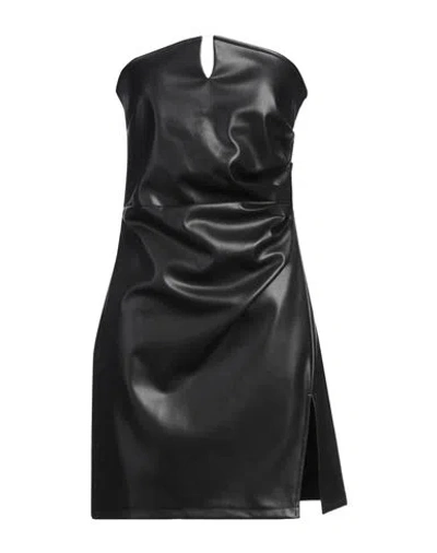 Kaos Jeans Woman Mini Dress Black Size 8 Polyurethane, Polyester