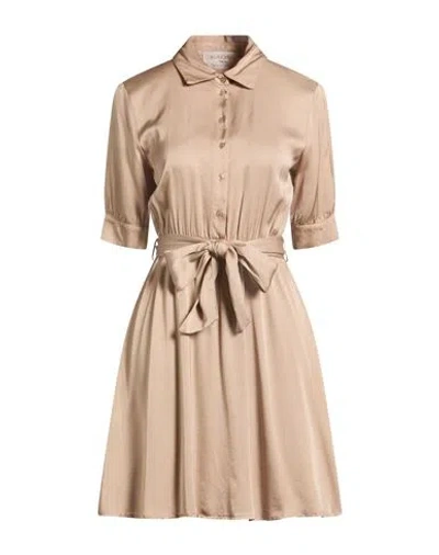 Kaos Jeans Woman Mini Dress Camel Size 4 Viscose In Neutral