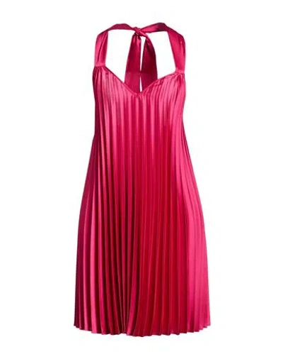 Kaos Jeans Woman Mini Dress Fuchsia Size 2 Polyester, Viscose, Elastane In Pink