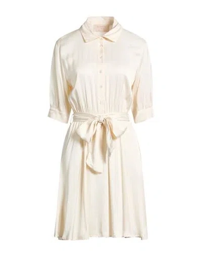 Kaos Jeans Woman Mini Dress Ivory Size 8 Viscose In Pink