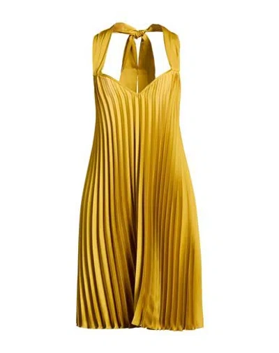 Kaos Jeans Woman Mini Dress Mustard Size 8 Polyester, Viscose, Elastane In Gold