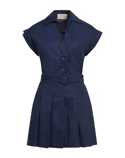 Kaos Jeans Woman Mini Dress Navy Size 6 Cotton In Blue
