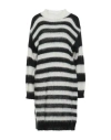 Kaos Jeans Woman Mini Dress Off White Size S Acrylic, Mohair Wool, Polyamide In Multi