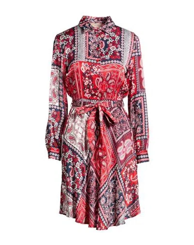 Kaos Jeans Woman Mini Dress Red Size 10 Viscose In Multi