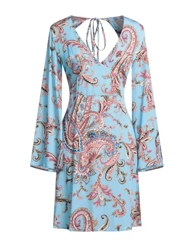 Kaos Jeans Short Dresses In Sky Blue