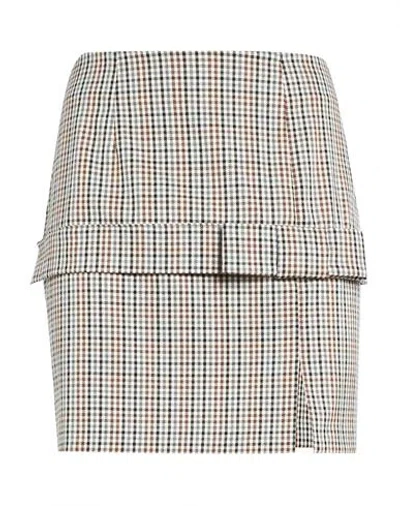 Kaos Jeans Woman Mini Skirt Beige Size 6 Polyester, Viscose, Elastane In Multi