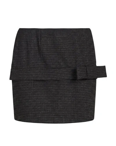 Kaos Jeans Woman Mini Skirt Charcoal Size 8 Polyester, Viscose, Elastane In Black