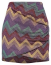 Kaos Jeans Woman Mini Skirt Purple Size 6 Polyester, Viscose, Metallic Fiber, Polyamide In Purple