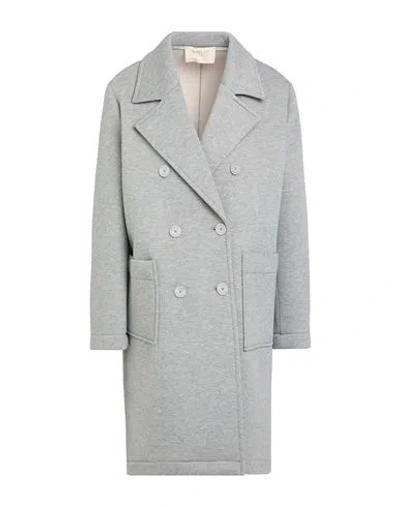 Kaos Jeans Woman Overcoat & Trench Coat Grey Size 10 Viscose, Elastane, Polyurethane In Gray