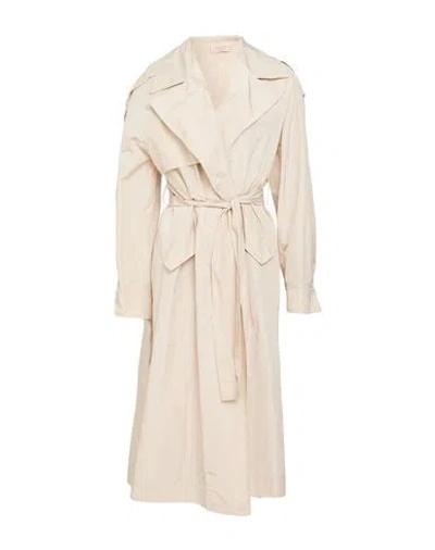 Kaos Jeans Woman Overcoat & Trench Coat Ivory Size 6 Polyester In White