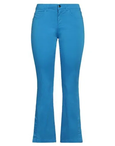 Kaos Jeans Woman Pants Azure Size 28 Cotton, Elastane In Blue
