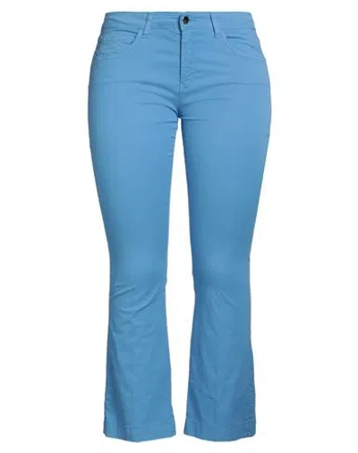 Kaos Jeans Woman Pants Azure Size 32 Cotton, Elastane In Blue