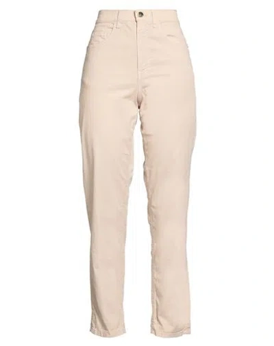Kaos Jeans Woman Pants Beige Size 27 Cotton, Elastane In Neutral