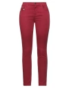 Kaos Jeans Woman Pants Brick Size 29 Cotton, Tencel, Elastane In Red