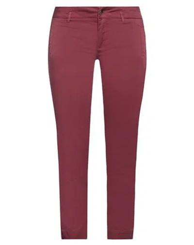 Kaos Jeans Woman Pants Burgundy Size 30 Cotton, Elastane In Red