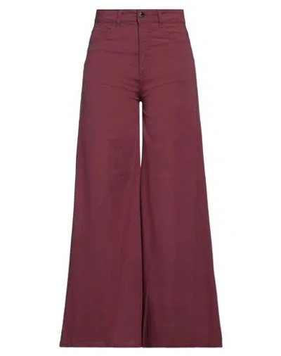 Kaos Jeans Woman Pants Burgundy Size 31 Cotton, Elastane In Red