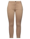 Kaos Jeans Woman Pants Camel Size 10 Cotton, Lyocell, Elastane In Beige