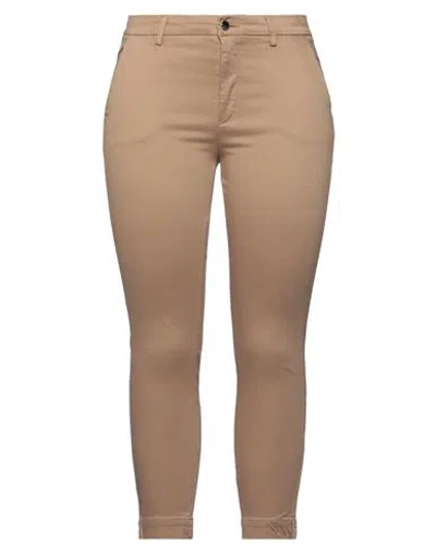 Kaos Jeans Woman Pants Camel Size 10 Cotton, Lyocell, Elastane In Beige