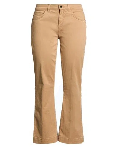 Kaos Jeans Woman Pants Camel Size 30 Cotton, Lyocell, Elastane In Brown
