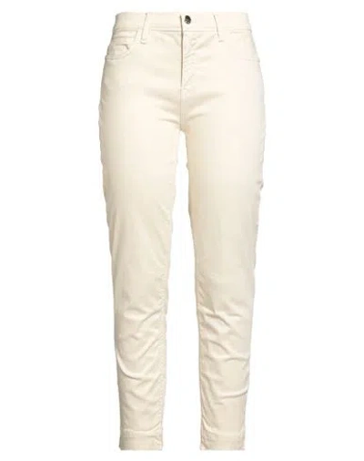Kaos Jeans Woman Pants Cream Size 31 Cotton, Lyocell, Elastane In White