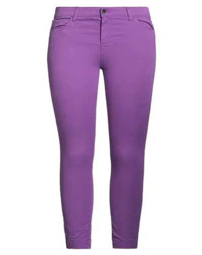 Kaos Jeans Woman Pants Dark Purple Size 32 Cotton, Elastane