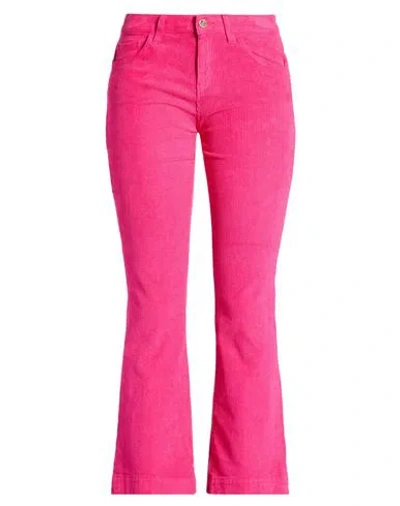 Kaos Jeans Woman Pants Fuchsia Size 27 Cotton, Elastane In Pink