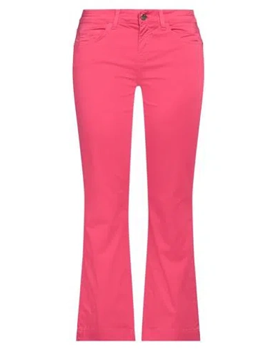 Kaos Jeans Woman Pants Fuchsia Size 28 Cotton, Elastane In Pink