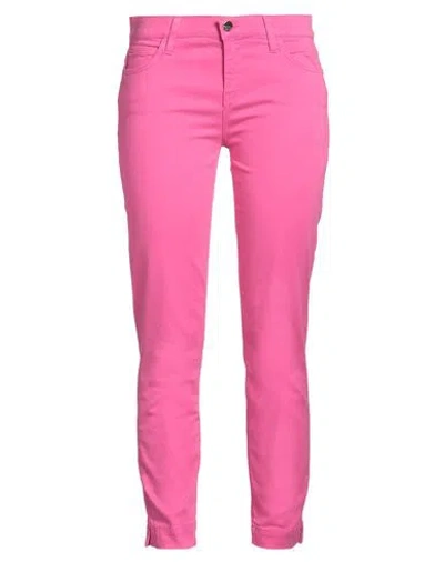 Kaos Jeans Woman Pants Fuchsia Size 28 Cotton, Tencel, Elastane In Pink