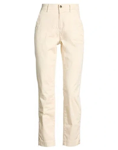 Kaos Jeans Woman Pants Ivory Size 25 Cotton, Elastane In Neutral